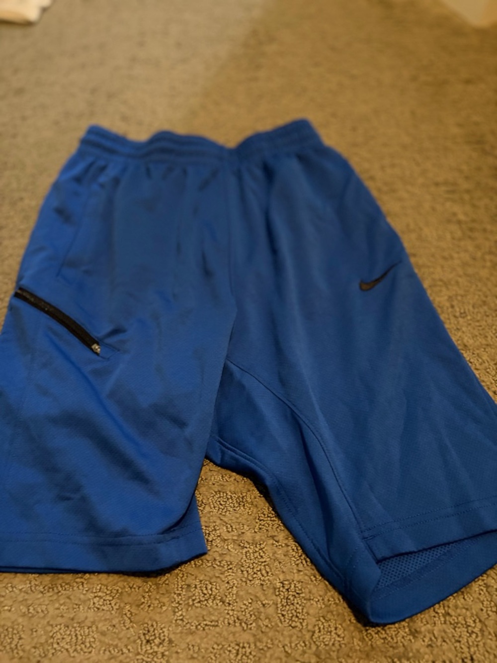 Nike Royal Blue Dri-FIT Athletic Shorts with Zip Pocket